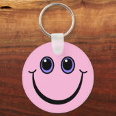 Happy Pink Face Sleutelhanger (Voorkant)