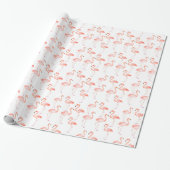 Happy Pink Flamingo's Cadeaupapier (Uitgerold)
