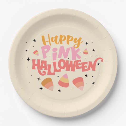 Happy Pink Halloween Paper Bord (Voorkant)