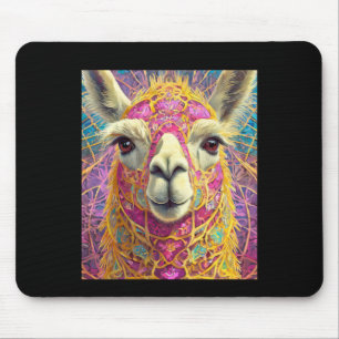 Happy Pink Lama Alpaca Sticker Muismat