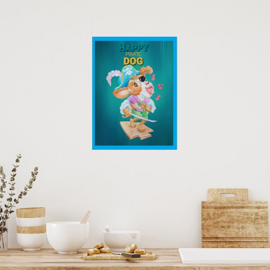 Happy Pirate Dog Poster  (Cuisine)