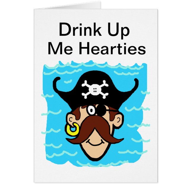 Happy Pirate "Drink Up" Card (Devant)