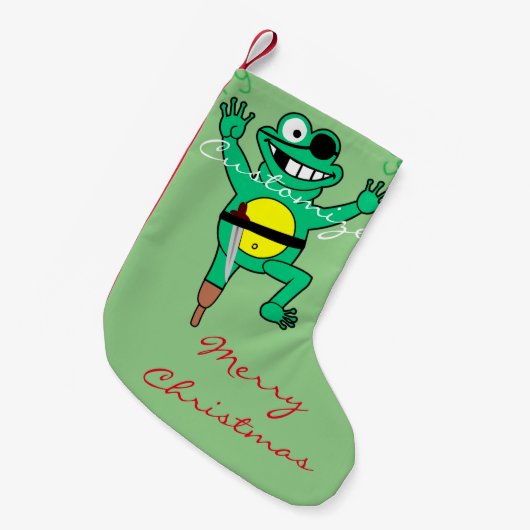 Happy Pirate Frog Day Thunder_Cove Kleine Kerstsok (Voorkant (Hangend))