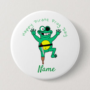 Happy Pirate Frog Day Thunder_Cove Ronde Button 7,6 Cm