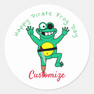 Happy Pirate Frog Day Thunder_Cove Ronde Sticker