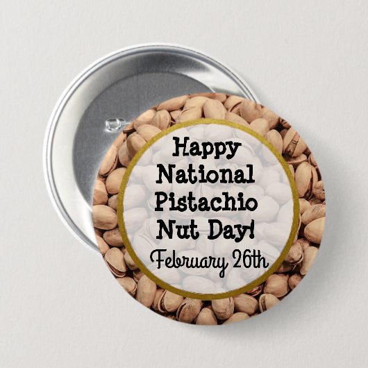 Happy Pistachio Nut Day 26 februari Button (Voorkant /achterkant)