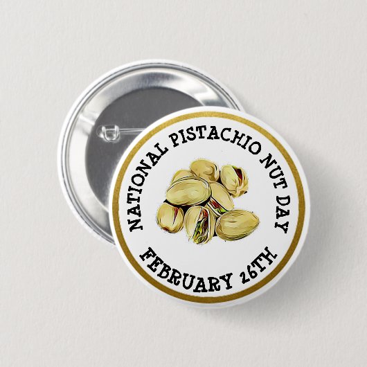 Happy Pistachio Nut Day 26 februari Button (Voorkant /achterkant)