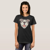 Happy Pit Bulls Paws op rood T-shirt (Voorkant volledig)