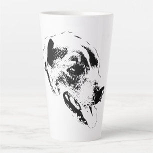 Happy Pitbull Mix Zwart en Wit Portret Mok
