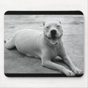 Happy pitbull mousepad muismat