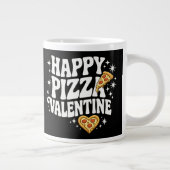 Happy Pizza Valentine Funny Pizza Love Design Extra Grote Beker (Rechts)