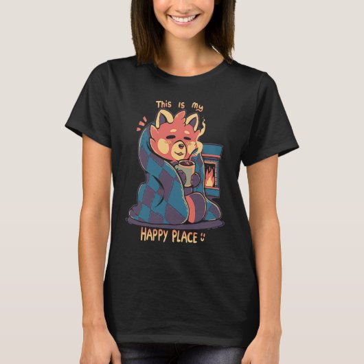 Happy Place at the Fireplace T-shirt (Voorkant)