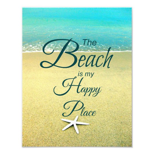 Happy Place Beach Quote Foto Afdruk (Voorkant)