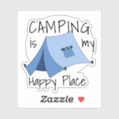 Happy Place Tente Camping Sticker Vinyl (Feuille)