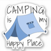 Happy Place Tente Camping Sticker Vinyl (Devant)