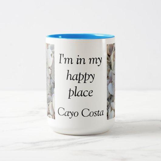 Happy place-zanddollar tweekleurige koffiemok (Center)