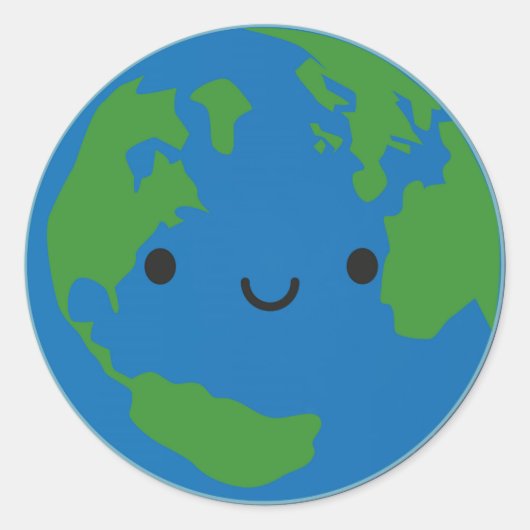 Happy Planet Earth Ronde Sticker (Voorkant)