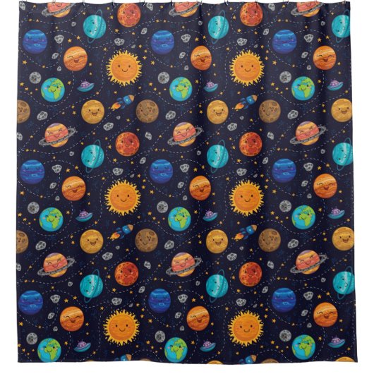 Happy Planets Douche Rideau (Devant)