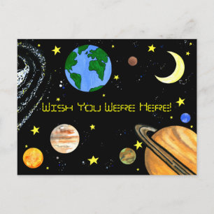 Happy Planets en Space Briefkaart
