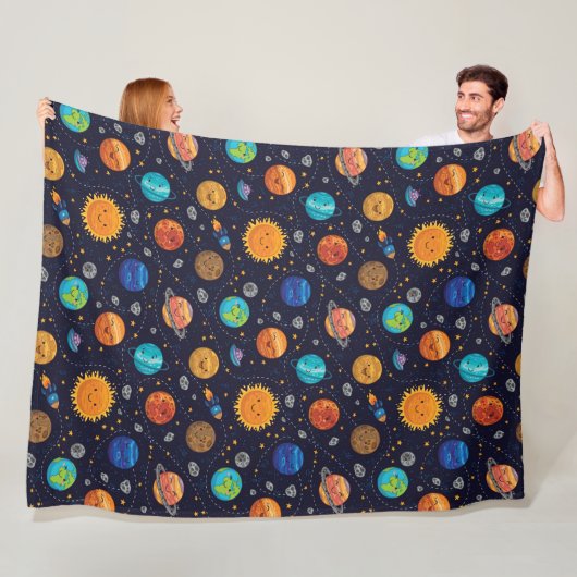 Happy Planets Fleece Blanket Deken (In situ)