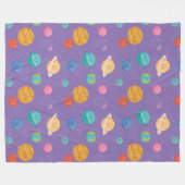 Happy Planets Fleece Blanket Deken (Voorkant (Horizontaal))