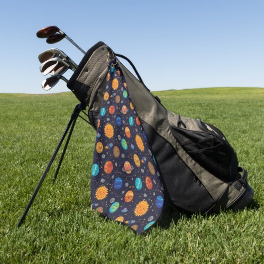 Happy Planets Golf Handdoek (Groen)
