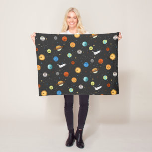 Happy Planets in de buitenruimte Fleece Deken