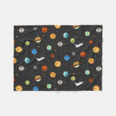 Happy Planets in de buitenruimte Fleece Deken (Voorkant (Horizontaal))