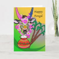 Happy Pongal, gedecorreerde koe, pongal Rice, Suga