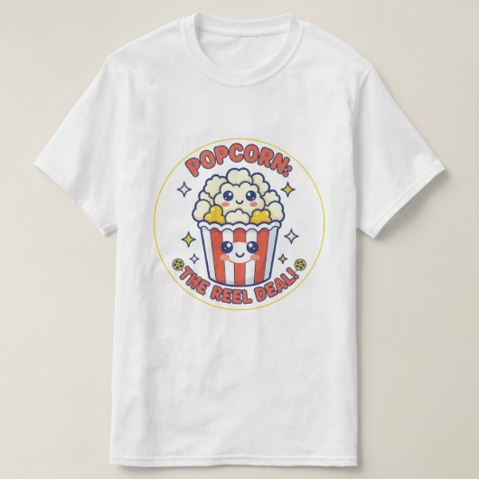 Happy Popcorn Movie Lover Graphic T-shirt (Design voorkant)