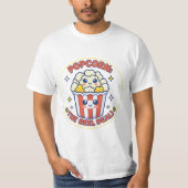 Happy Popcorn Movie Lover Graphic T-shirt (Voorkant)