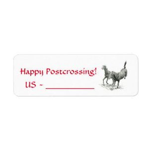 Happy Postcrossing Paard Labels