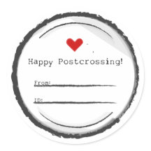 Happy Postcrossing postcard stickers