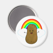 Happy Potato en een regenboog Magneet (Voorkant / Achterkant)