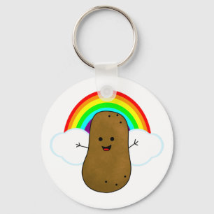 Happy Potato en een regenboog Sleutelhanger