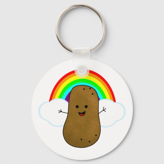 Happy Potato en een regenboog Sleutelhanger (Voorkant)