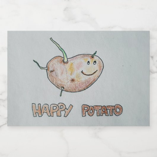 Happy Potato Eten en Drinken Label Set Voedselcontainer Etiket (Enkel label)