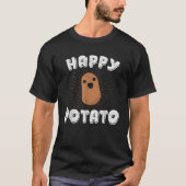 Happy Potato Funny Potato T Shirt Plantaardig Voed (Voorkant)