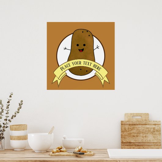 Happy Potato - Gepersonaliseerd Poster (Keuken)