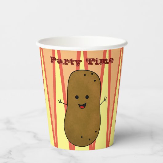 Happy Potato Party-tijd Papieren Bekers (Achterkant)