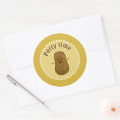 Happy Potato Party-tijd Ronde Sticker (Envelop)