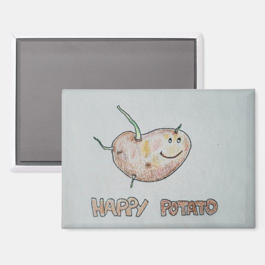 Happy Potato Rectangle Magneet (Voorkant / Achterkant)