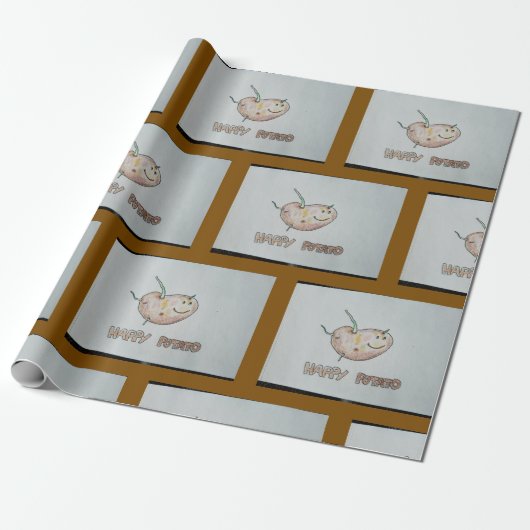 Happy Potato Wrapping Paper Cadeaupapier (Uitgerold)
