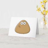 Happy Pou - Carte de voeux horizontale (Fleur jaune)