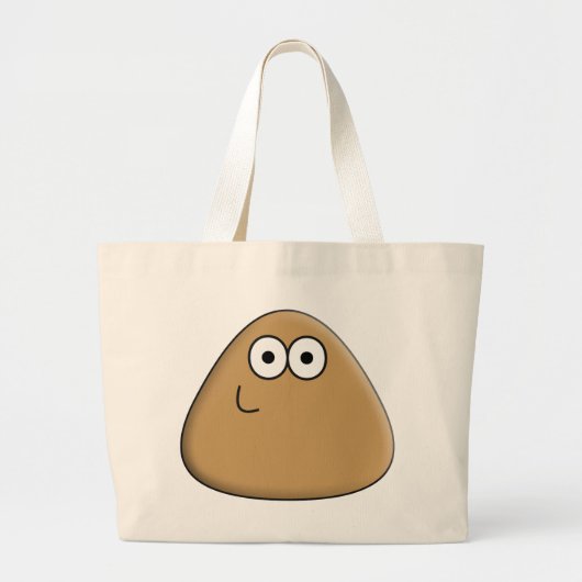 Happy Pou - Hand Bag Grote Tote Bag (Voorkant)