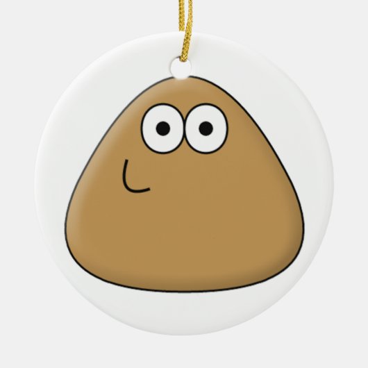 Happy Pou - Ronde Ornament (Voorkant)