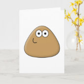 Happy Pou - Wenskaart verticaal Kaart (Gele Bloem)