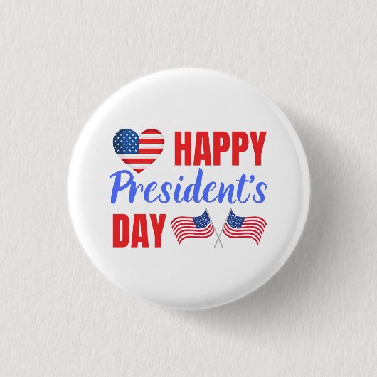 Happy President Day Ronde Button 3,2 Cm (Voorkant)