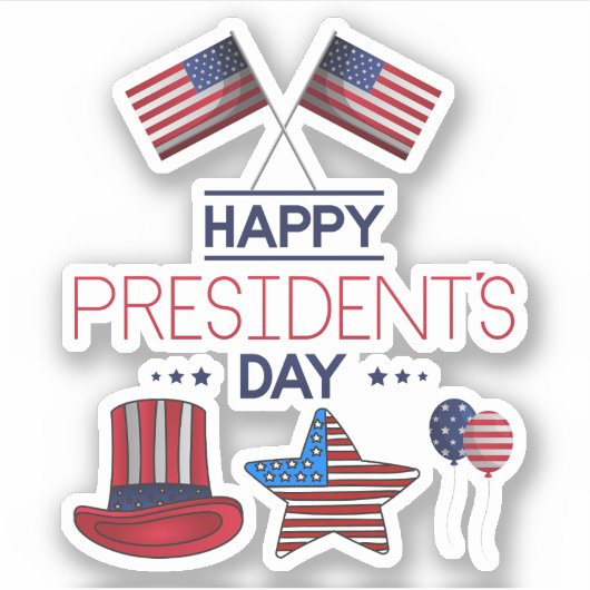 Happy President Day Sticker (Voorkant)