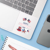 Happy President Day Sticker (Laptop met iPhone)